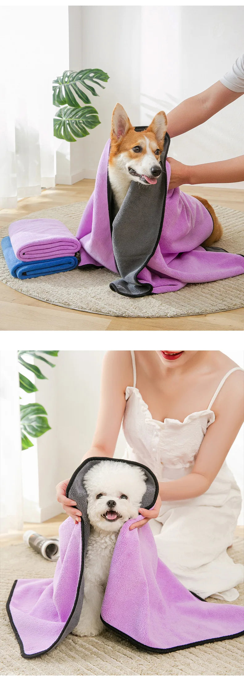 Quick-Dry Pet Towel NZ | Soft & Absorbent Dog & Cat Bath Robe – PawNest