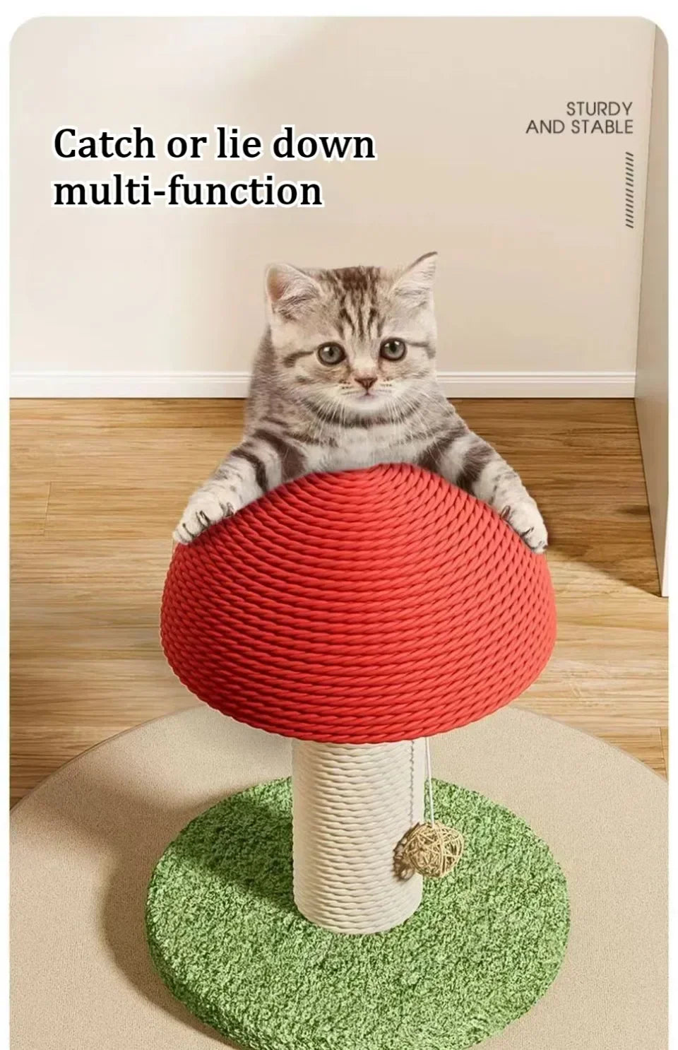Mushroom Cat Scratching Tree NZ | Wear-Resistant Climbing Tower & Scratching Post for Kittens – PawNest