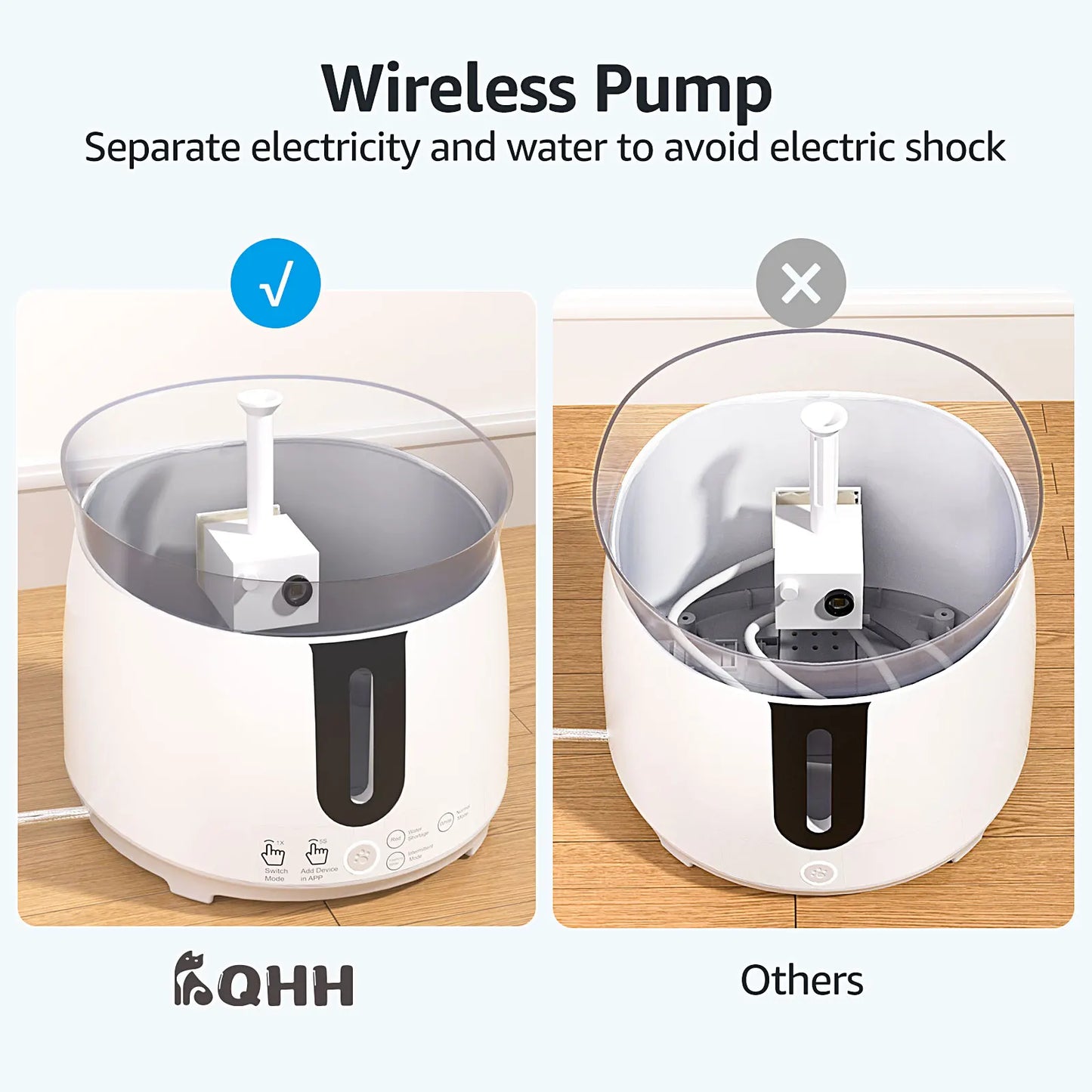 AQHH Wireless Cat Water Fountain NZ | Smart Automatic Fountain with App Control & Easy Cleaning – PawNest