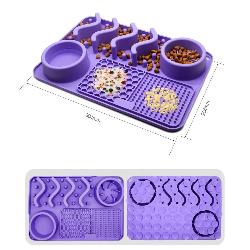 3-in-1 Slow Feeder Dog Bowl & Licking Mat NZ | Suction Cup Anxiety Relief Feeder – BPA Free – PawNest