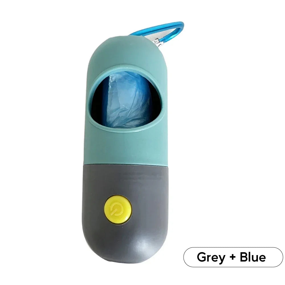 LED Light Dog Poop Bag Dispenser + Degradable Waste Bags