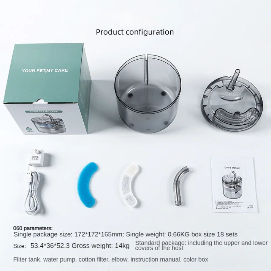 Automatic Pet Water Dispenser NZ | Sensor-Activated Circulating Fountain with Filter – PawNestn pet drinking water