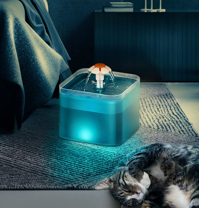2L Automatic Cat Water Fountain NZ | LED Light & Filtered Pet Water Dispenser – PawNest