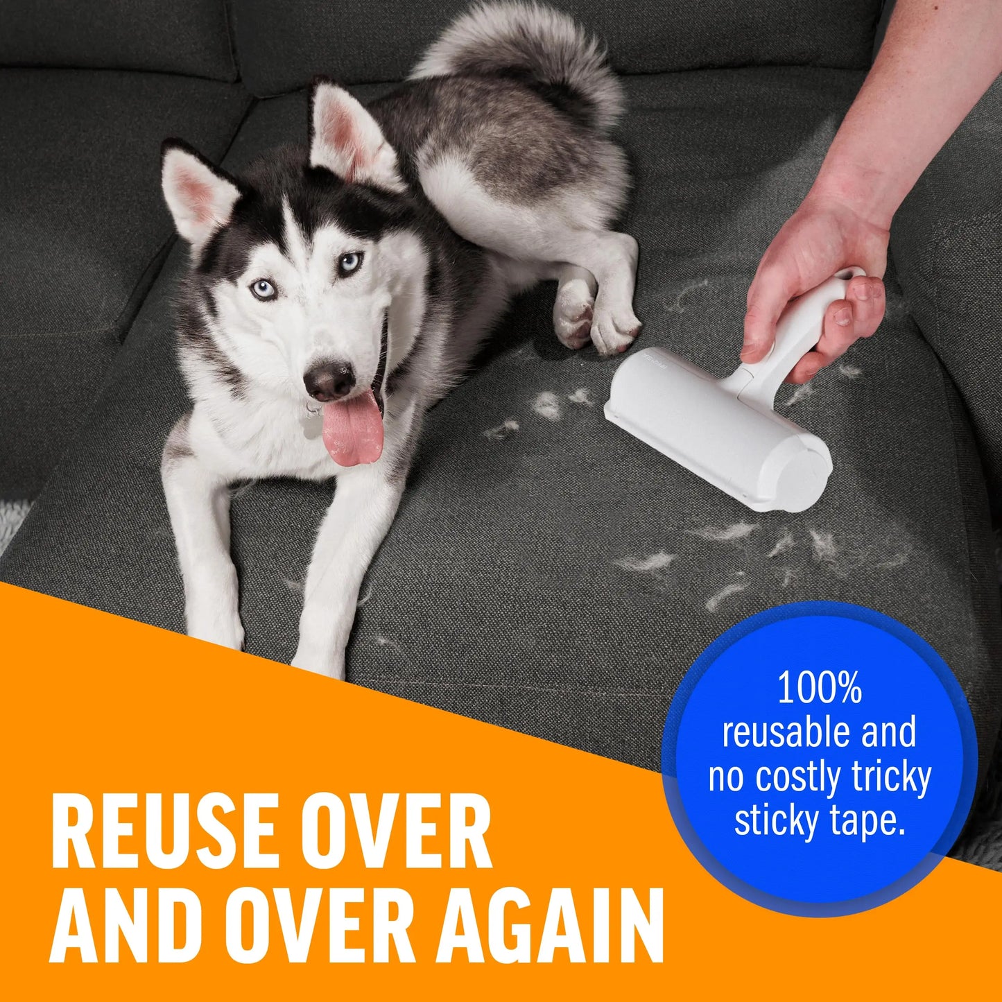 Self-Cleaning Pet Grooming Brush – Easy-to-Clean Reusable Pet Hair Remover & Lint Roller for Dogs & Cats
