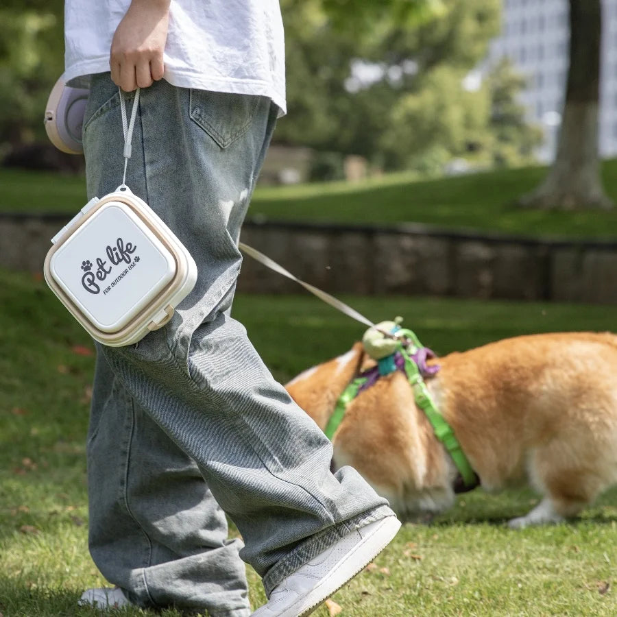 Madden Portable Double-Decker Dog & Cat Travel Bowl – Foldable