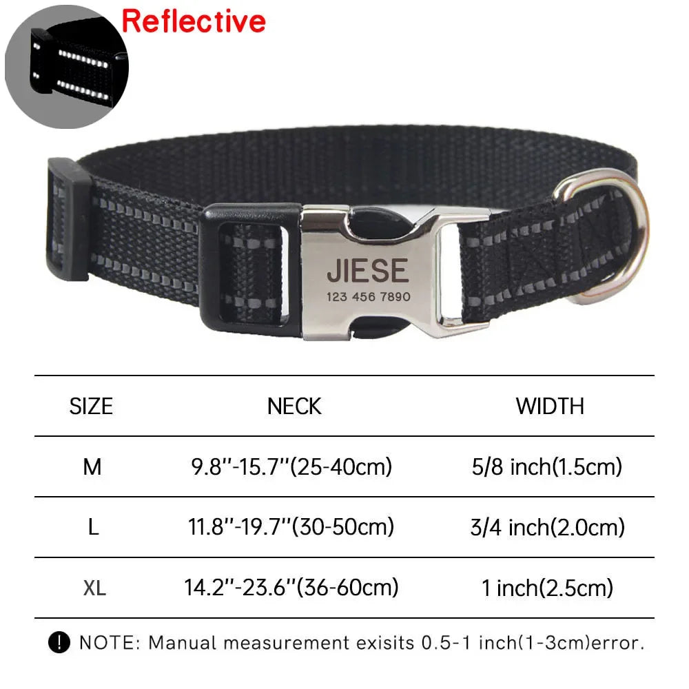 Custom Dog Collar – Free Engraved Nameplate for All Sizes