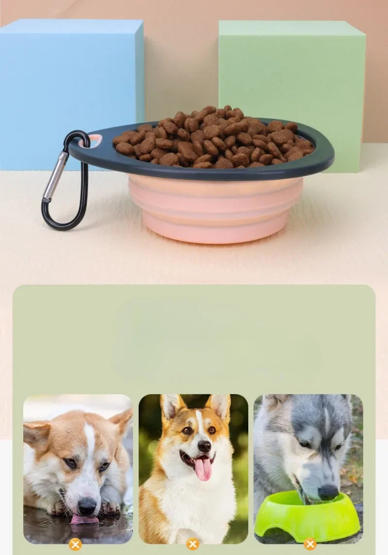 320ml Collapsible Silicone Dog Bowl – Travel Food & Water Dish