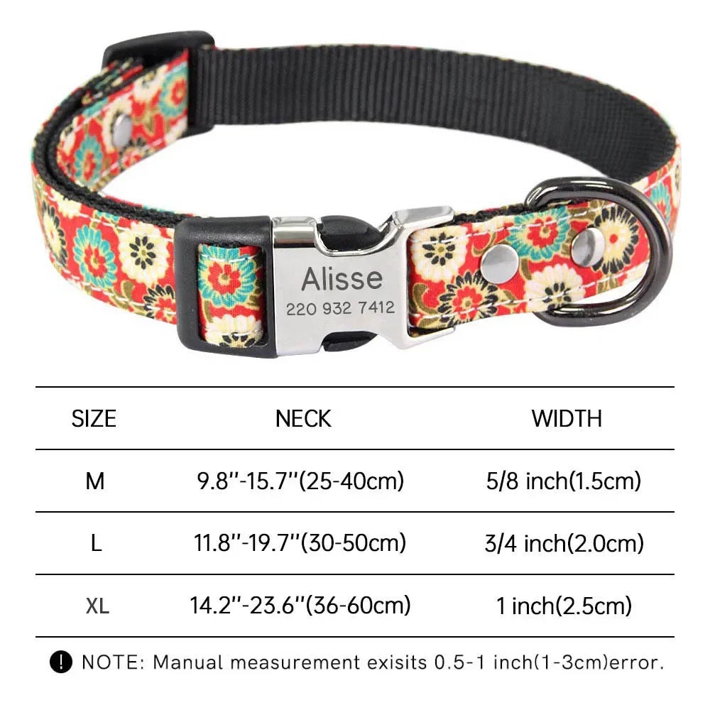 Custom Dog Collar – Free Engraved Nameplate for All Sizes