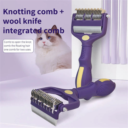 Dog Grooming Brush & Dematting Comb – Undercoat Rake for Thick Hair Cats & Dogs | Pet Hair Removal Tool | PawNest NZ