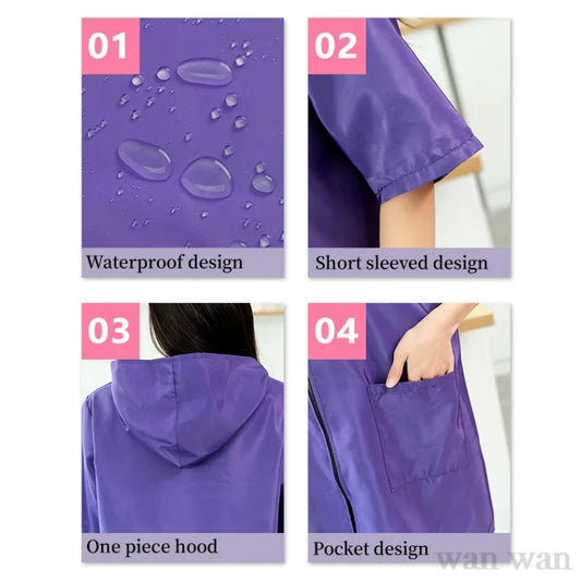 Waterproof Pet Groomer Work Clothes – Black Short Sleeve Dog Grooming Uniform | Grooming Gown Apron for Salon & Barber Shop – Y1111