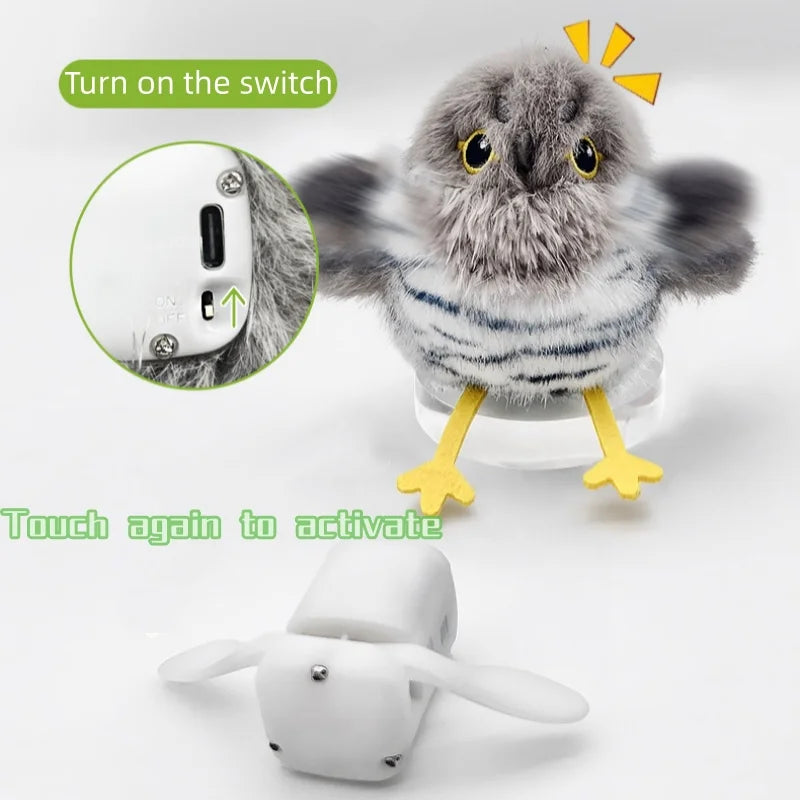 Electric Cat Toy with Induction Movement – Rechargeable Flapping Bird, Motion-Activated Indoor Play