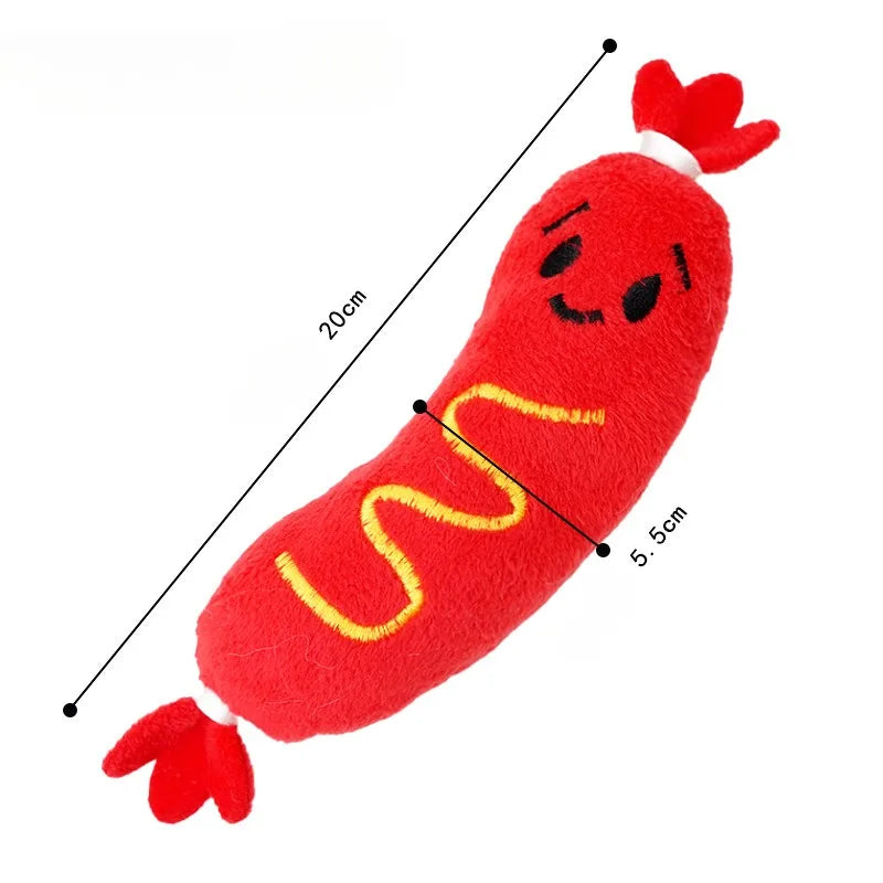 Dog Sound Plush Toy NZ | Hot Dog Chew Toy with Squeaker & Teeth Grinding – PawNest