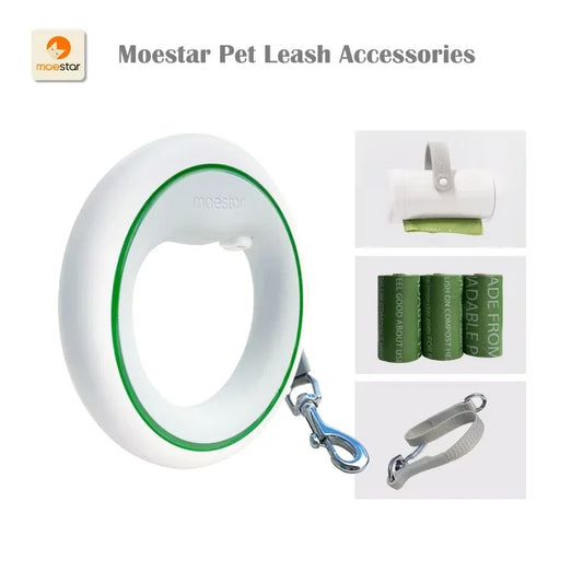 Moestar Pet Leash Poop Bag Dispenser & Dual Extension Belt | Walk 2 Pets with Replaceable Waste Bags – Dog Walking Accessory NZ