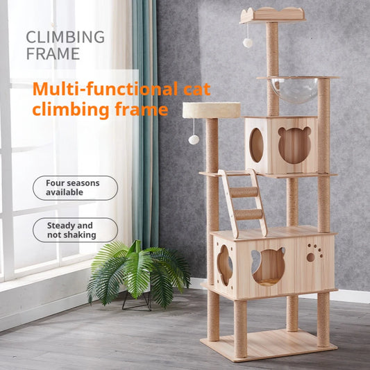 Large Indoor Cat Tree NZ | Tall Multi-Level Tower with Claw Grinding & Scratching Posts – PawNest