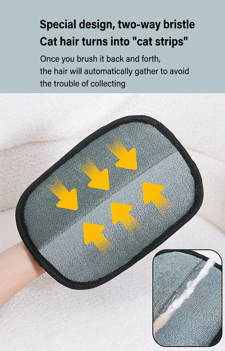 Pet Grooming Gloves – Static Hair Remover Brush for Dogs, Cats & Rabbits | Washable & Durable Hair Removal Tool