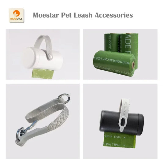 Moestar Pet Leash Poop Bag Dispenser & Dual Extension Belt | Walk 2 Pets with Replaceable Waste Bags – Dog Walking Accessory NZ