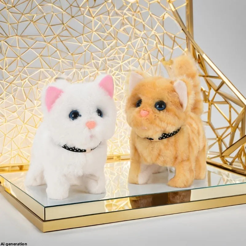 Electric Walking Plush Cat Toy – Interactive Moving Pet Toy NZ | PawNest