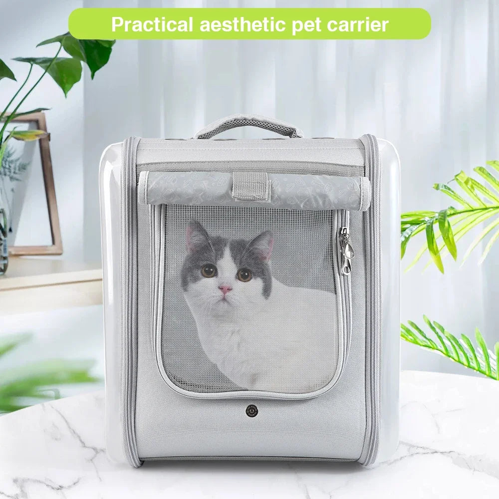 Double-Sided Transparent Cat Carrier NZ | Ventilated Large Space Pet Backpack for Cats – Portable & Comfortable