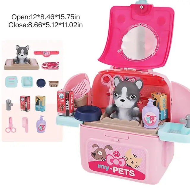 Pet Care Play Set – Dog Grooming Vet Kit with Backpack | Educational Toy for Kids & Toddlers | Pretend