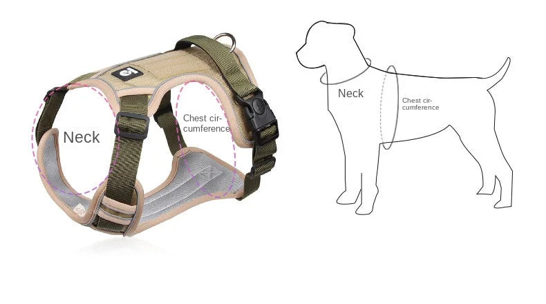 Reflective No-Pull Dog Harness NZ | Adjustable Saddle Chest Strap for Small to Large Dogs – PawNest