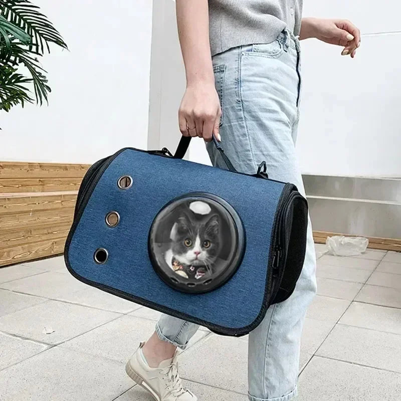 Portable Cat Travel Bag NZ | Transparent Foldable & Breathable Pet Backpack Carrier – PawNest