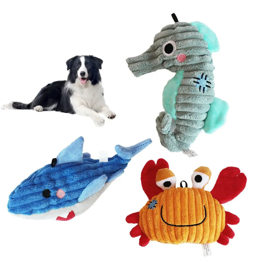 Ocean Series Plush Dog Toys NZ | Soft Squeaky Toys for Small & Medium Breeds – PawNest
