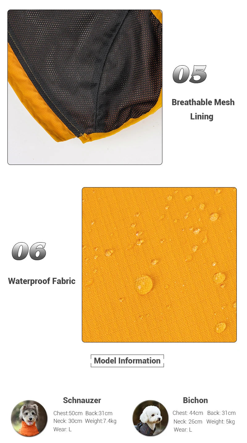 Reflective Waterproof Dog Raincoat NZ | Outdoor Spring Hoodie for Small & Medium Dogs – Rain Protection & Safety