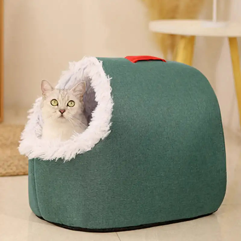 Portable Cat Bed NZ | Comfortable Warm & Thickened Sleeping Bed with Handle – PawNest