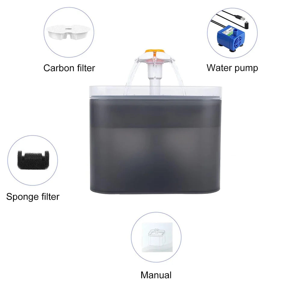 2L Automatic Cat Water Fountain NZ | LED Light & Filtered Pet Water Dispenser – PawNest