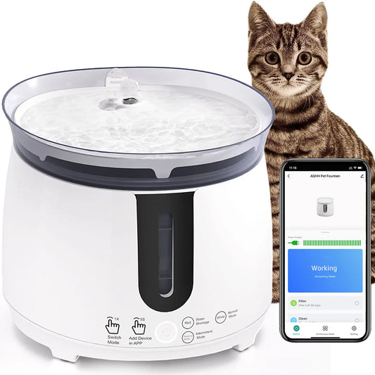 AQHH Wireless Cat Water Fountain NZ | Smart Automatic Fountain with App Control & Easy Cleaning – PawNest