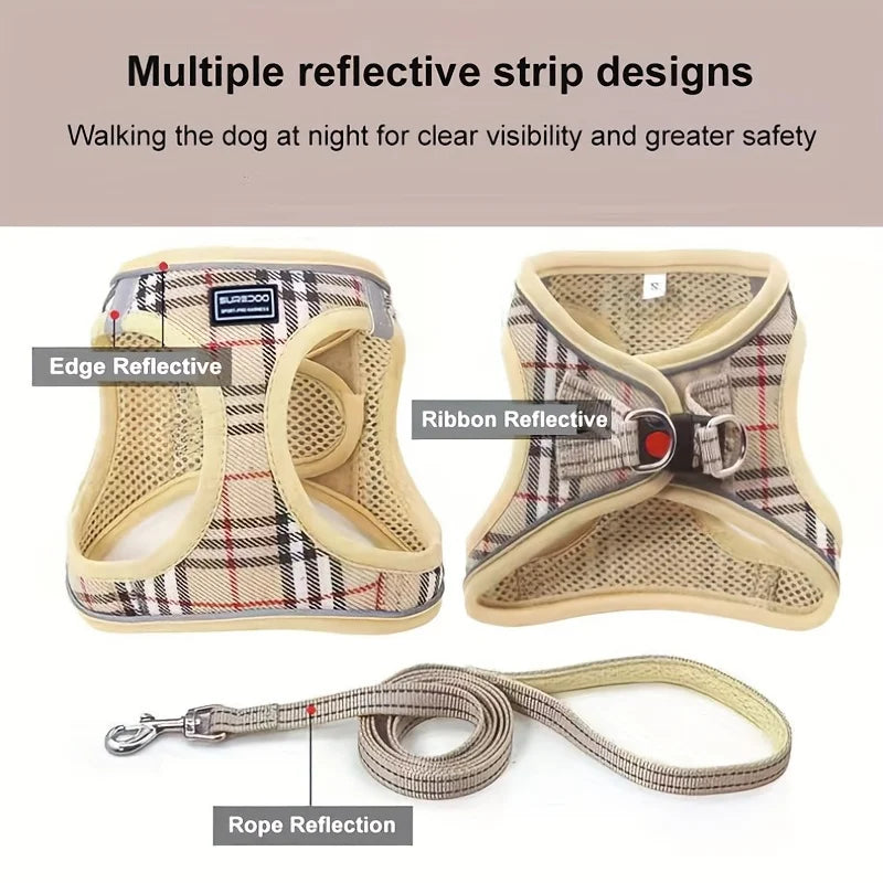 Adjustable Reflective Dog Harness NZ | Safe & Comfortable with Traction Rope – PawNest
