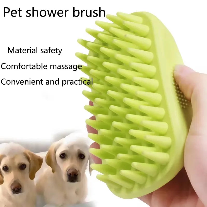 Pet Bath Brush & Rubber Comb – Grooming & Hair Removal for Dogs & Cats | Massage Glove Cleaner | PawNest NZ