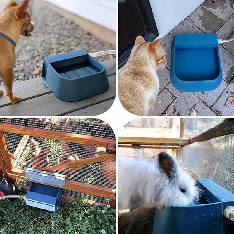 Automatic Dog Water Bowl Dispenser 2L – Outdoor Auto-Fill with Hose