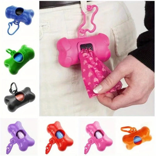 Colorful Bone-Shaped Dog Poop Bag Dispenser – Portable & Fun