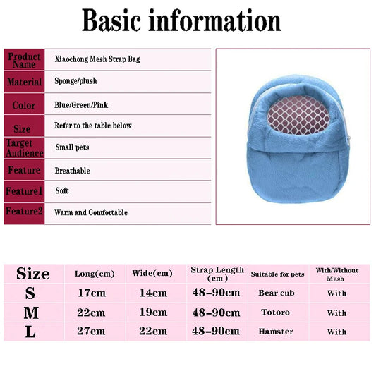 Small Animal Carrier Bag NZ | Breathable Travel Cage for Rabbit, Hamster, Chinchilla, Guinea Pig & Pet Rat – Warm & Portable