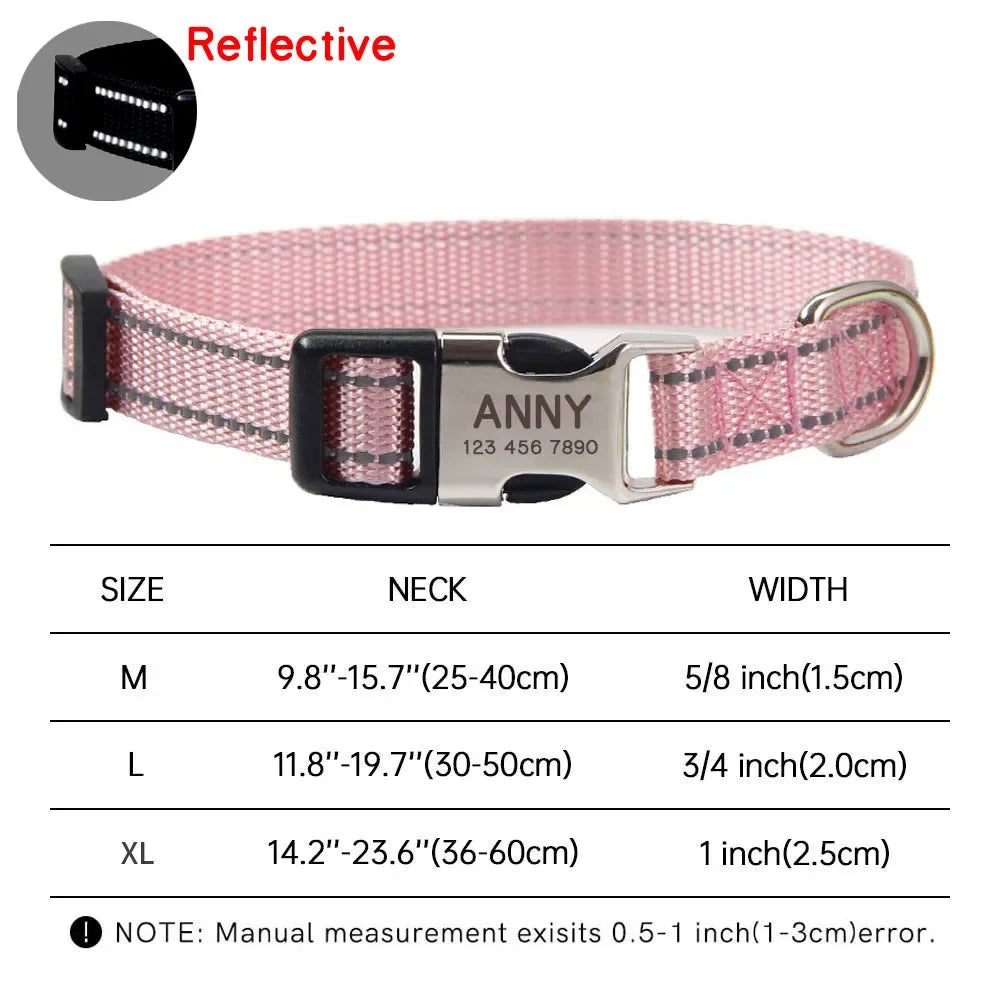 Custom Dog Collar – Free Engraved Nameplate for All Sizes