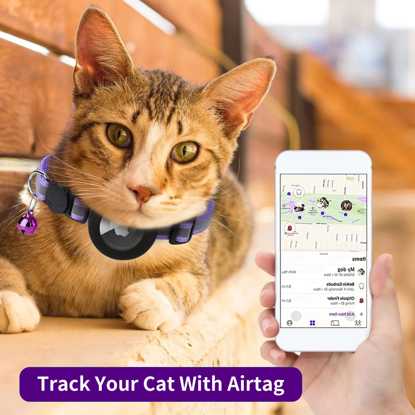 Airtag Pet Tracker Collar NZ | Reflective Breakaway GPS Collar for Cats & Dogs – PawNest