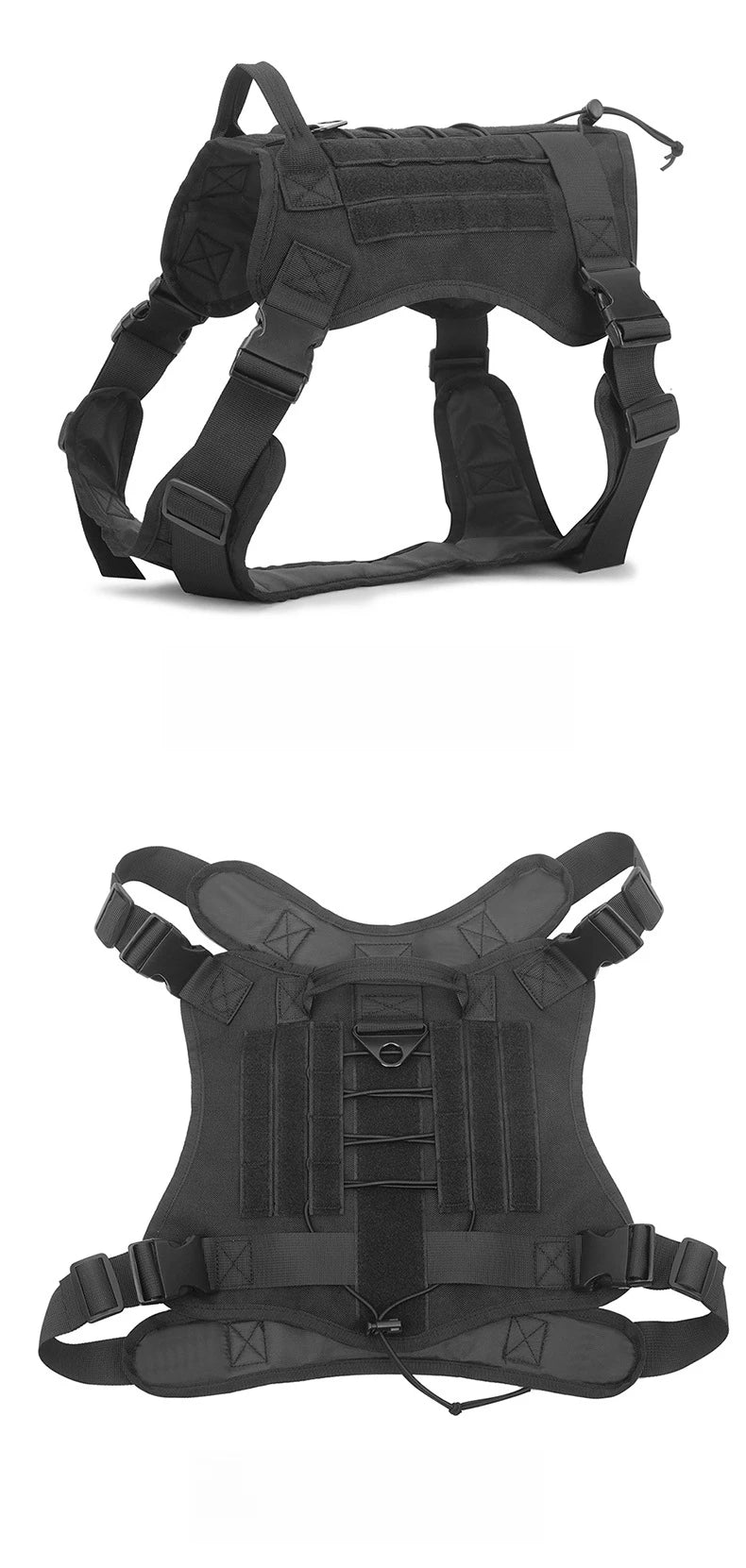Tactical Dog Harness NZ | Military-Style Adjustable Training Vest for Small to Large Dogs – PawNest