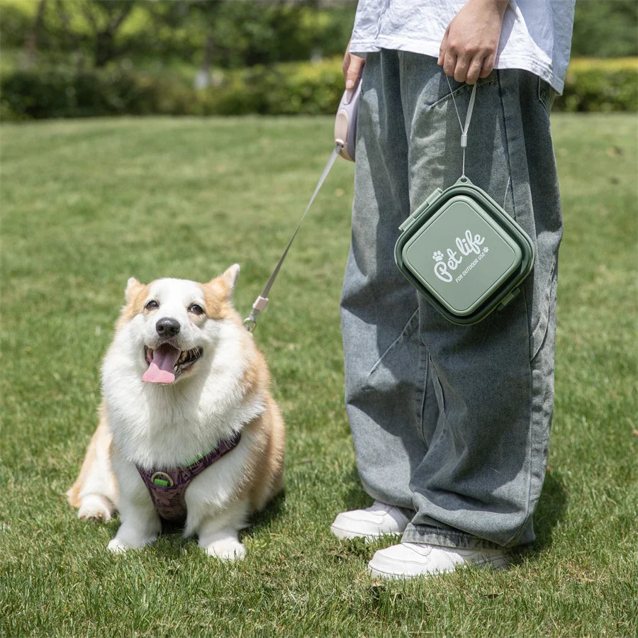 Madden Portable Double-Decker Dog & Cat Travel Bowl – Foldable