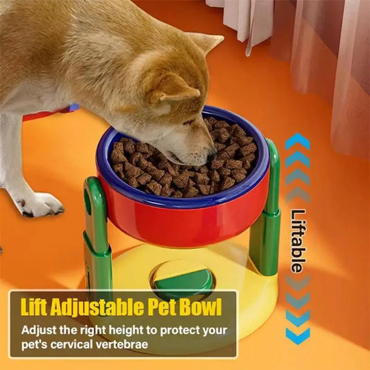 Adjustable Double Slow Feed Bowls NZ | Foldable Pet Feeder with 3 Heights for Different Sized Pets – PawNest