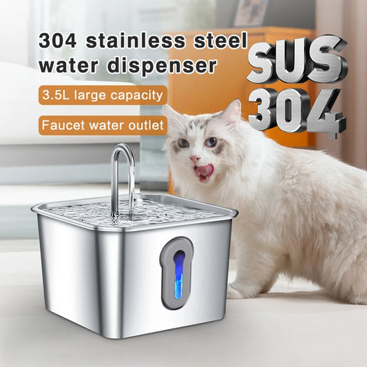 4L Stainless Steel Pet Water Fountain NZ | Ultra-Quiet Automatic Dispenser for Cats & Dogs – PawNest
