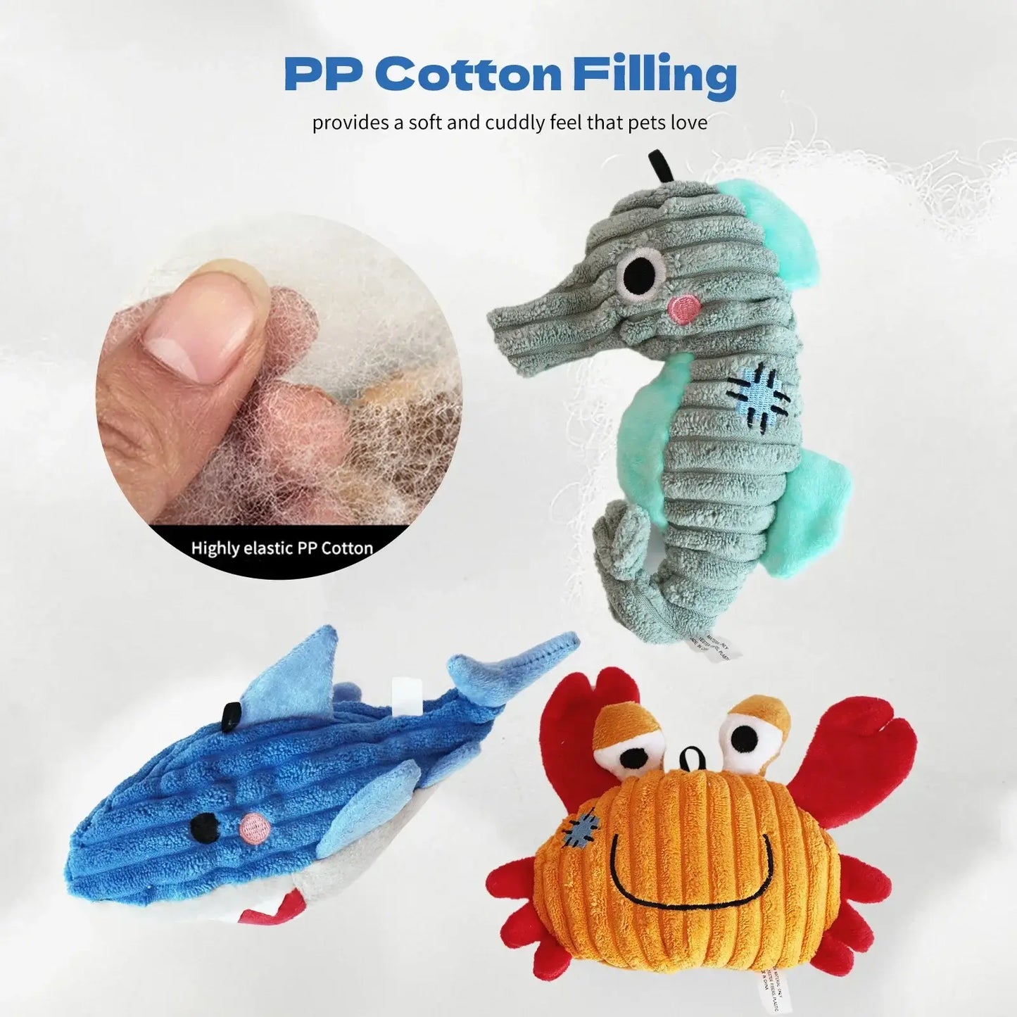 Ocean Series Plush Dog Toys NZ | Soft Squeaky Toys for Small & Medium Breeds – PawNest