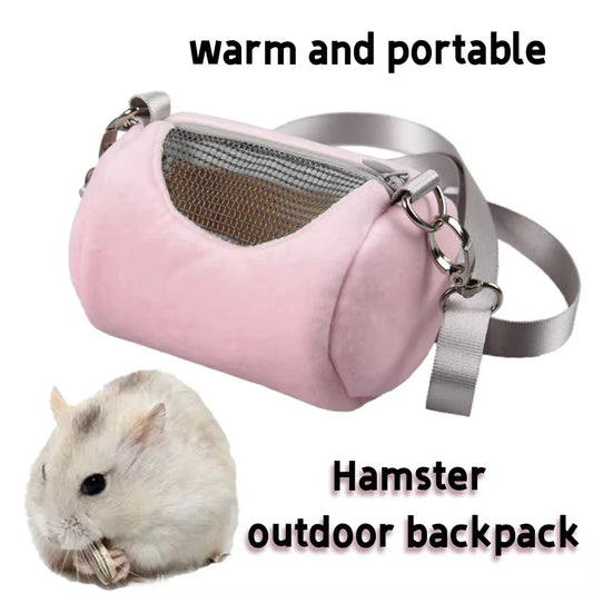 Hamster Carrier Bag NZ | Soft Cylinder Design Crossbody Pet Cage – Portable Travel Bag for Hamsters, Squirrels & Small Pets