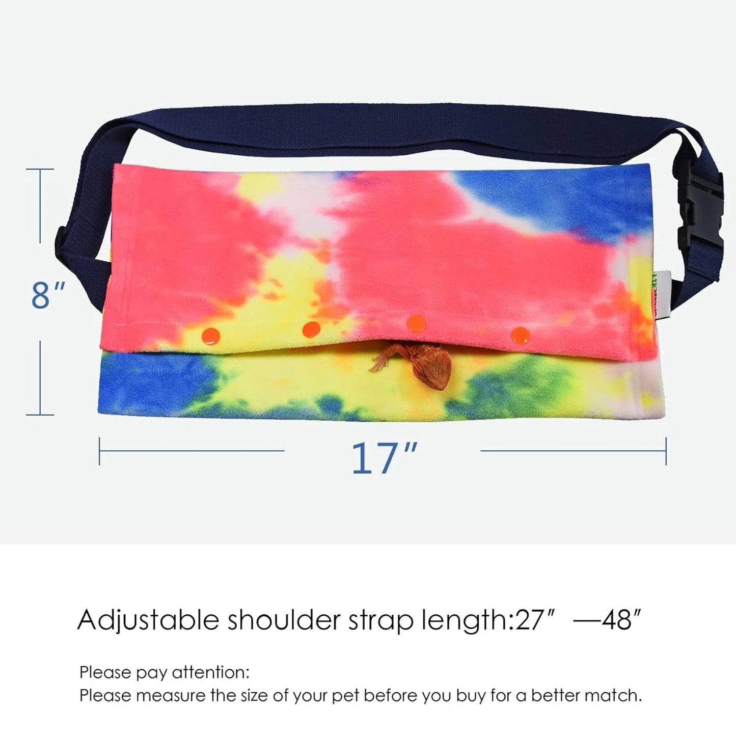 Small Animal Sling Carrier NZ | Adjustable Strap Reptile Carrier for Bearded Dragons, Lizards & Small Pets – Yellow-Red