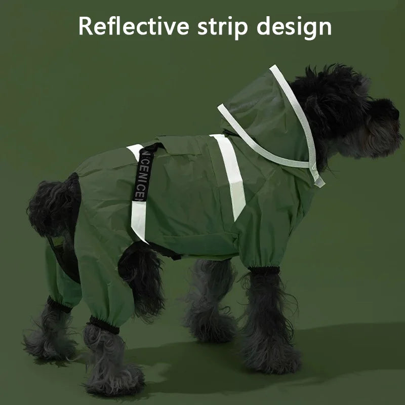 Large Brimmed Dog Raincoat NZ | Reflective Waterproof Raincoat with Traction Rope for Small & Medium Dogs – PawNest