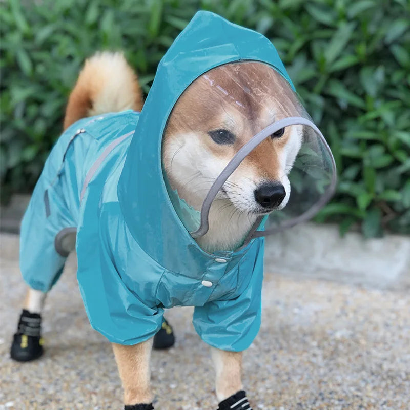 Large Brimmed Dog Raincoat NZ | Reflective Waterproof Raincoat with Traction Rope for Small & Medium Dogs – PawNest