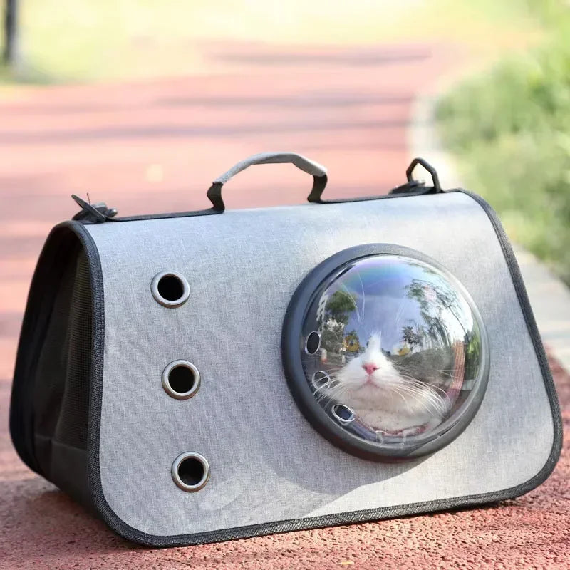 Portable Cat Travel Bag NZ | Transparent Foldable & Breathable Pet Backpack Carrier – PawNest