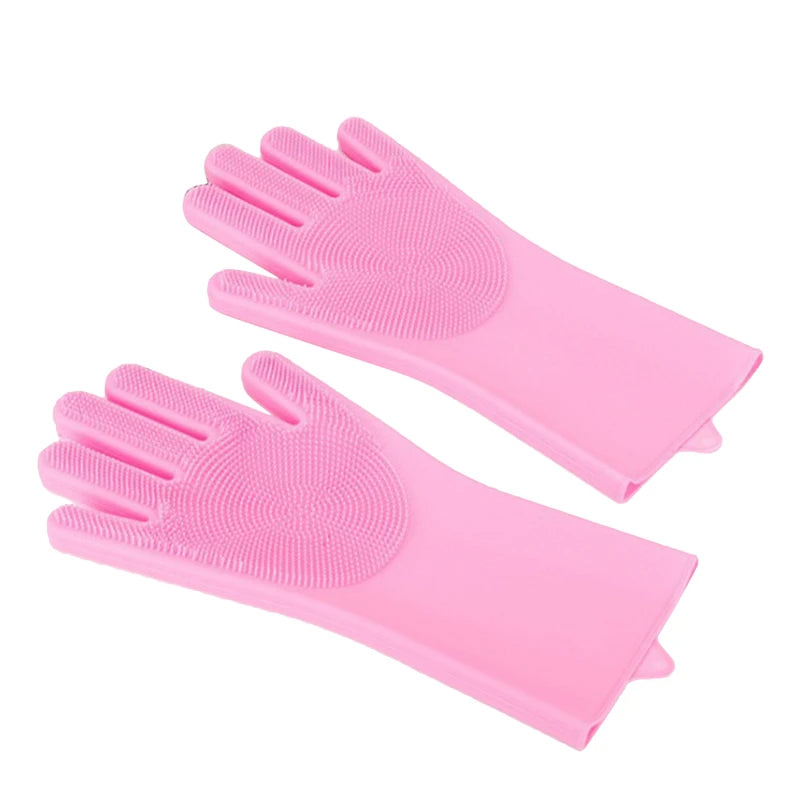 Pet Grooming & Bathing Gloves – Silicone Scrubber Glove for Dogs & Cats, Shampoo Massager & Hair Remover