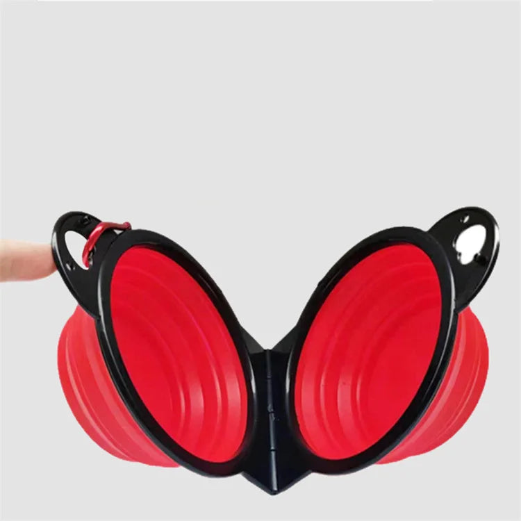 2-in-1 Expandable Silicone Collapsible Dog Bowl – Travel Dual Dish