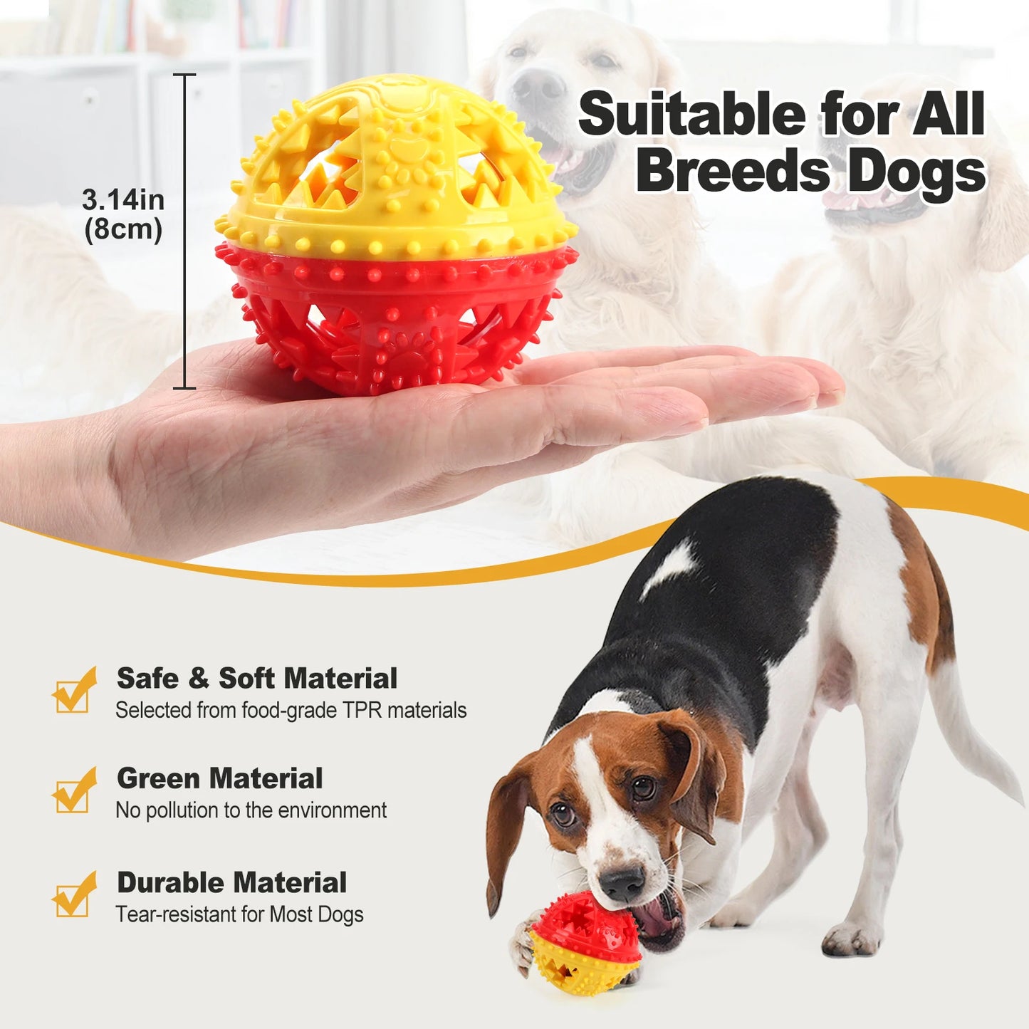 Dog Chew Toy Balls NZ | Rubber Teeth Cleaning & Treat Dispensing Balls for Dogs & Cats – PawNest
